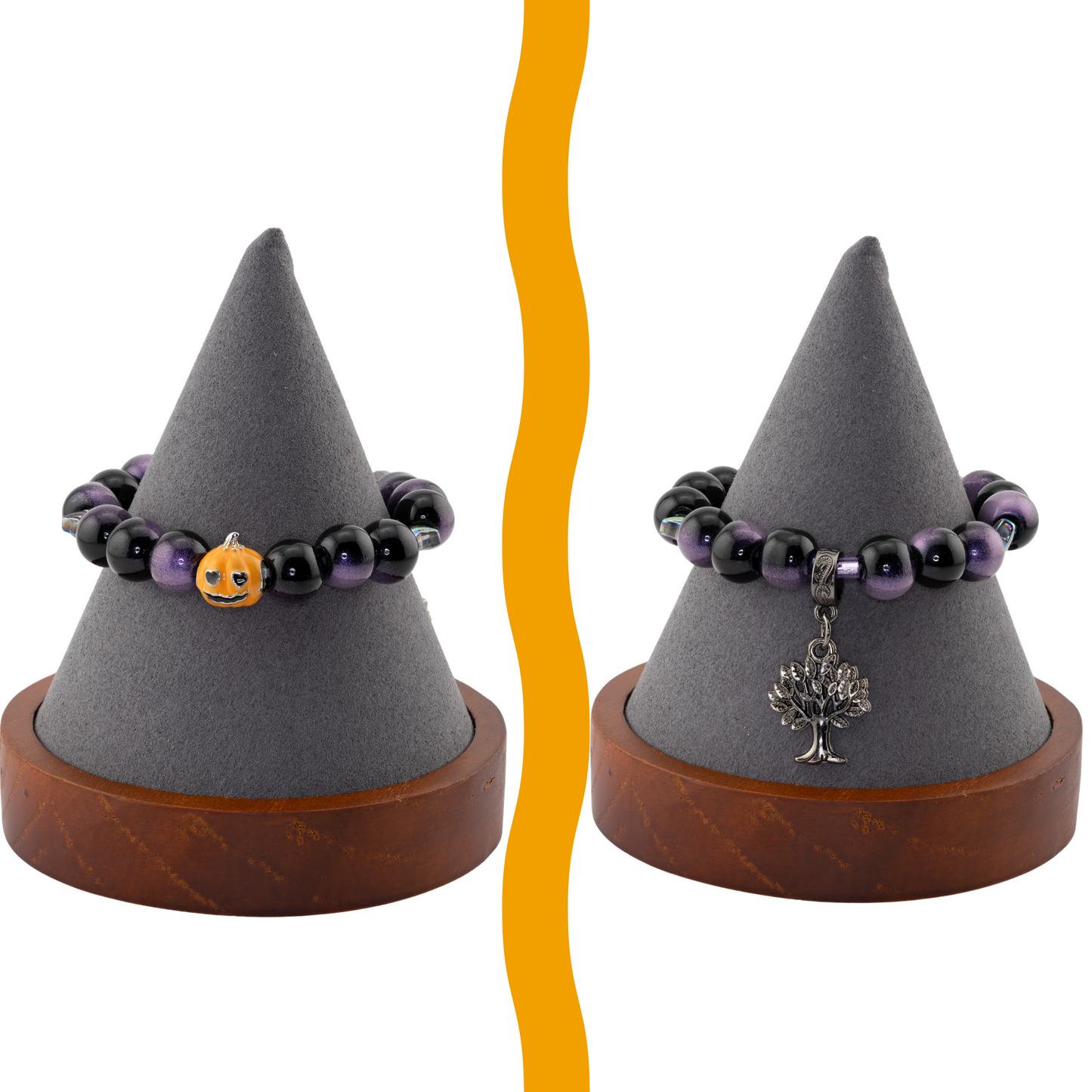 Halloween Stretch Bracelet - Spooky Cute Glass Beaded Jewelry