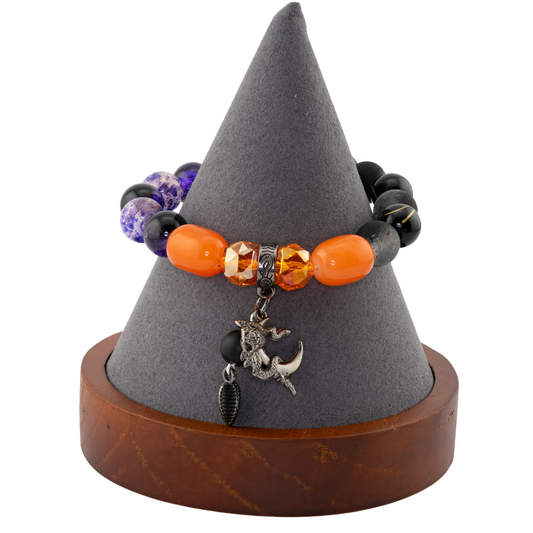 Halloween Stretch Bracelet - Spooky Cute Glass Beaded Jewelry