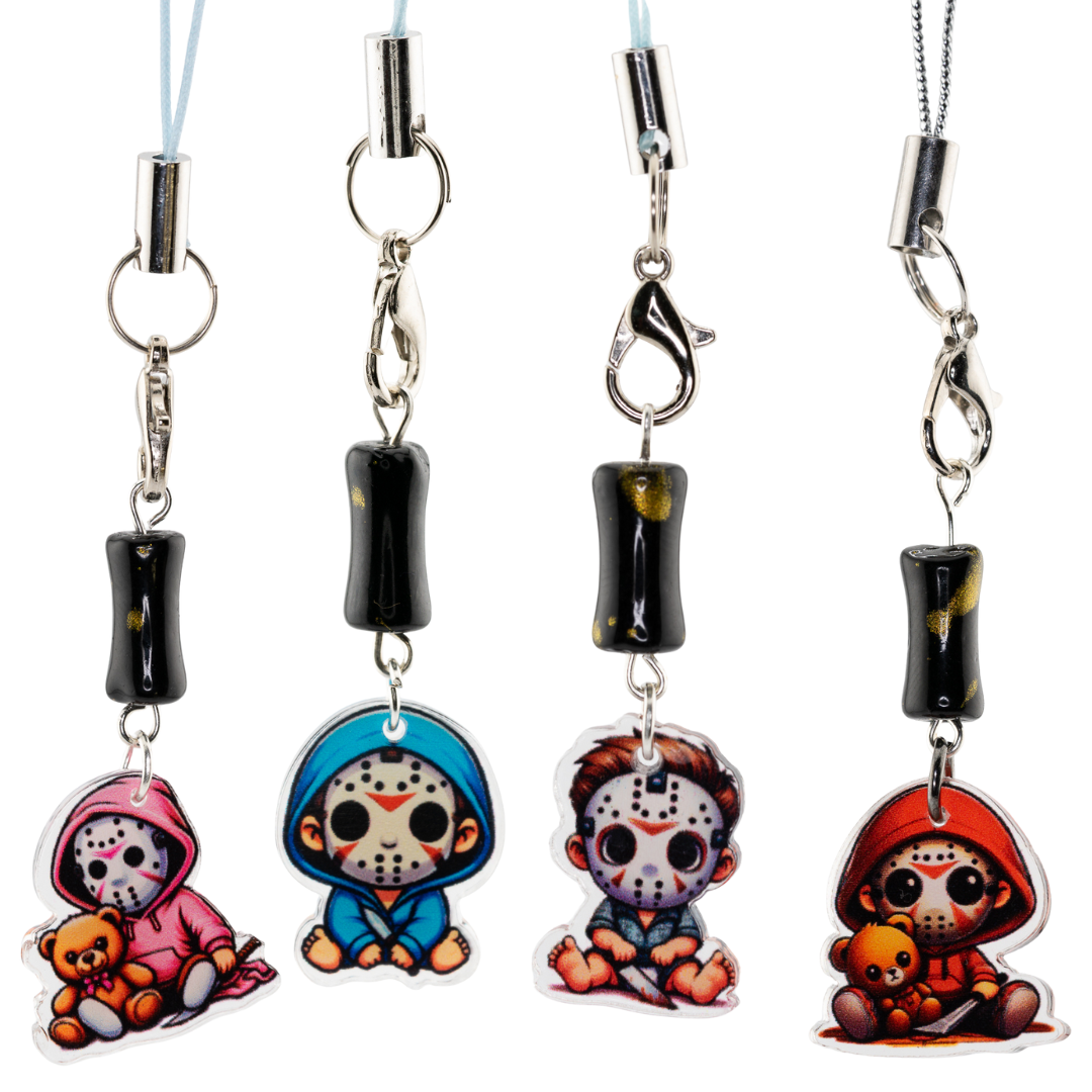 Spooky-Cute Halloween Phone Chains | Chibi Scary Movie Charms
