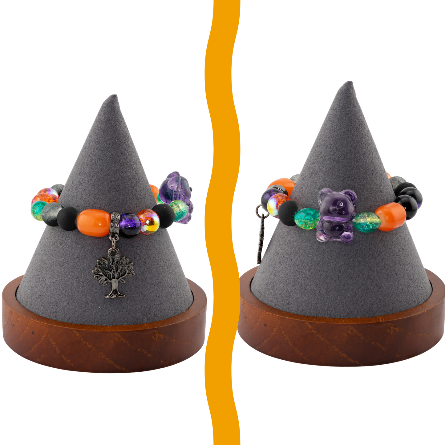 Halloween Stretch Bracelet - Spooky Cute Glass Beaded Jewelry