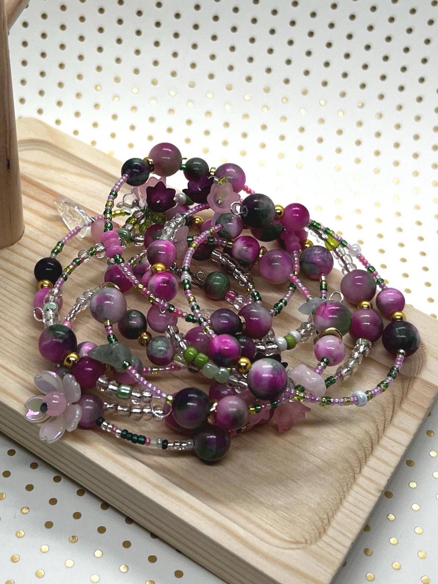 Natural Stone & Glass Bead Stacking Bracelet Set | Gemstone & Seed Bead Stackable Jewelry | Bohemian Bracelet Stack