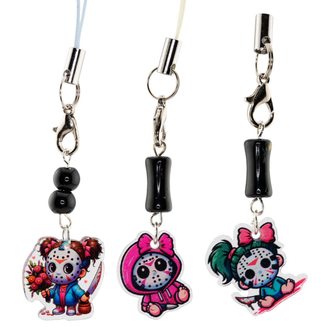 Spooky-Cute Halloween Phone Chains | Chibi Scary Movie Charms