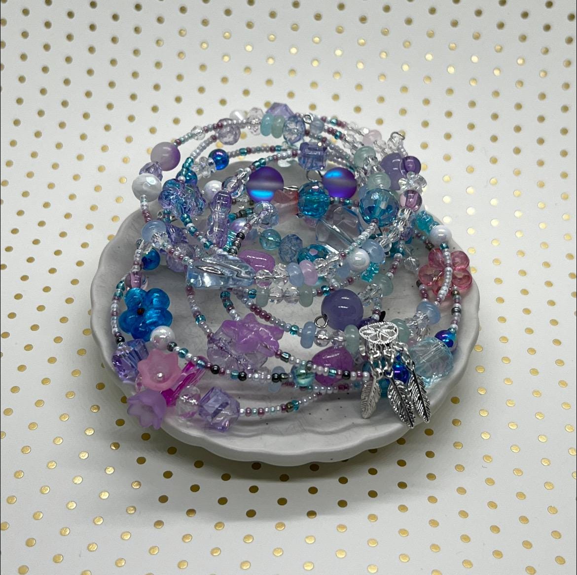 Natural Stone & Glass Bead Stacking Bracelet Set | Gemstone & Seed Bead Stackable Jewelry | Bohemian Bracelet Stack