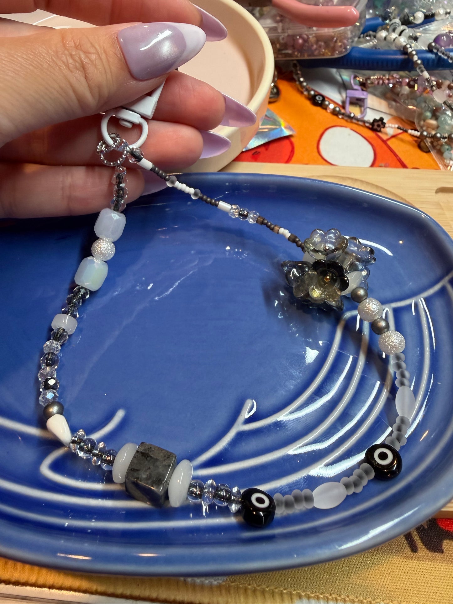 ✨ Dainty Beaded Phone Wrist Chain / Versatile Kindle Charm & Wallet Wristlet 🎀