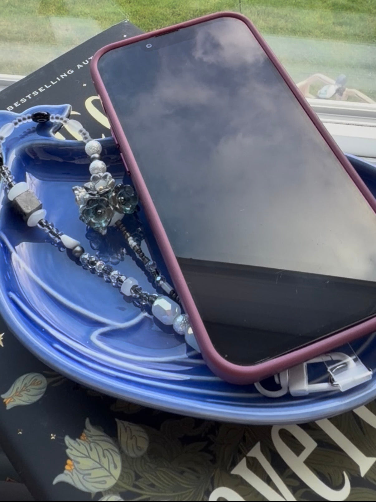 ✨ Dainty Beaded Phone Wrist Chain / Versatile Kindle Charm & Wallet Wristlet 🎀